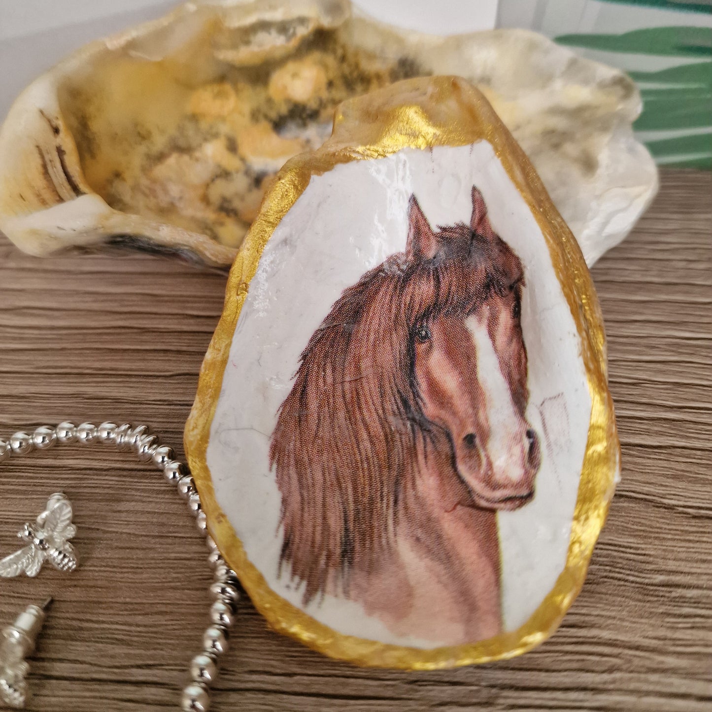 Brown Horse Mane Oyster Shell Trinket Dish