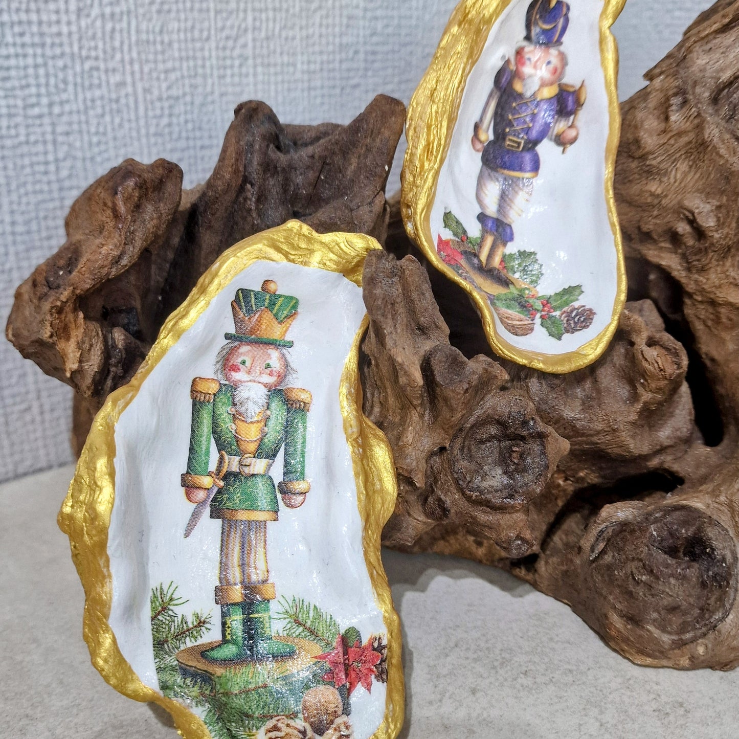 Christmas 3 x Nutcracker Men Oyster Shell Trinket Dishes