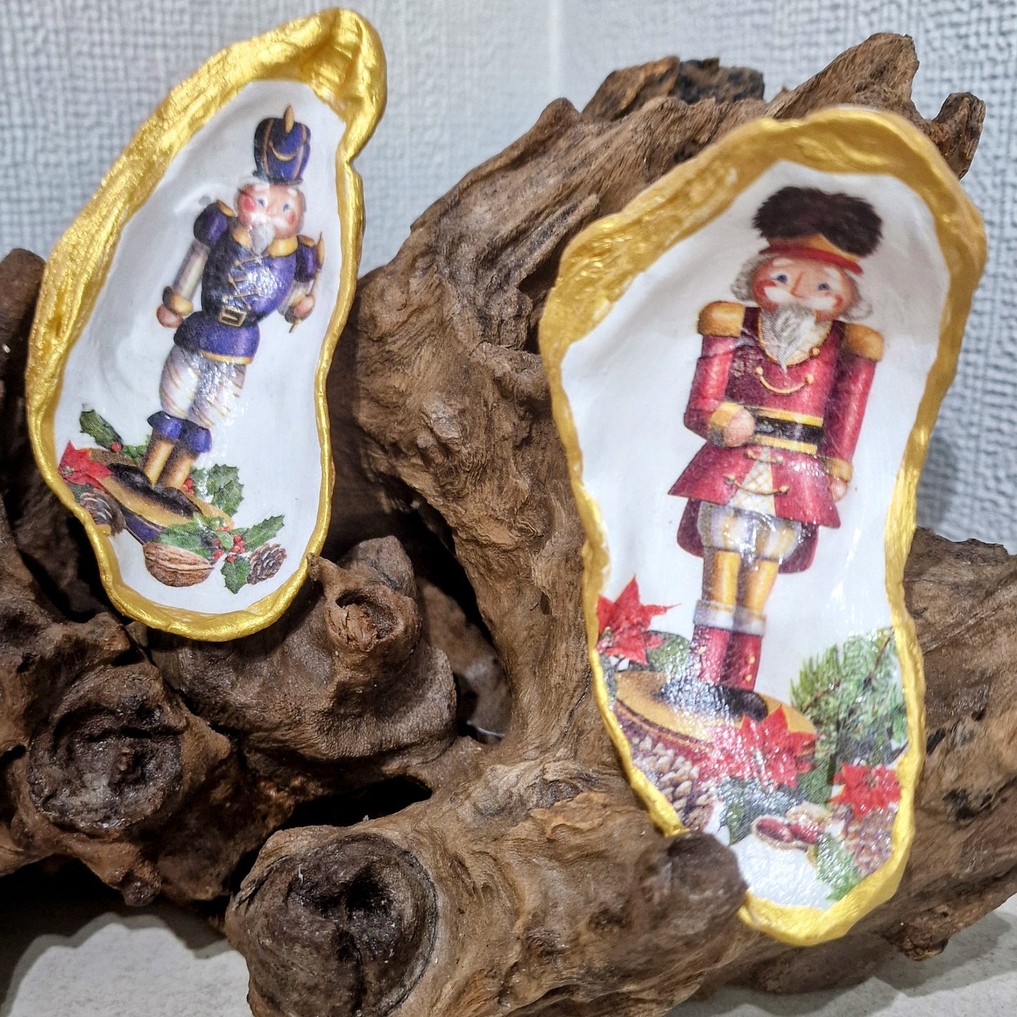 Christmas 3 x Nutcracker Men Oyster Shell Trinket Dishes