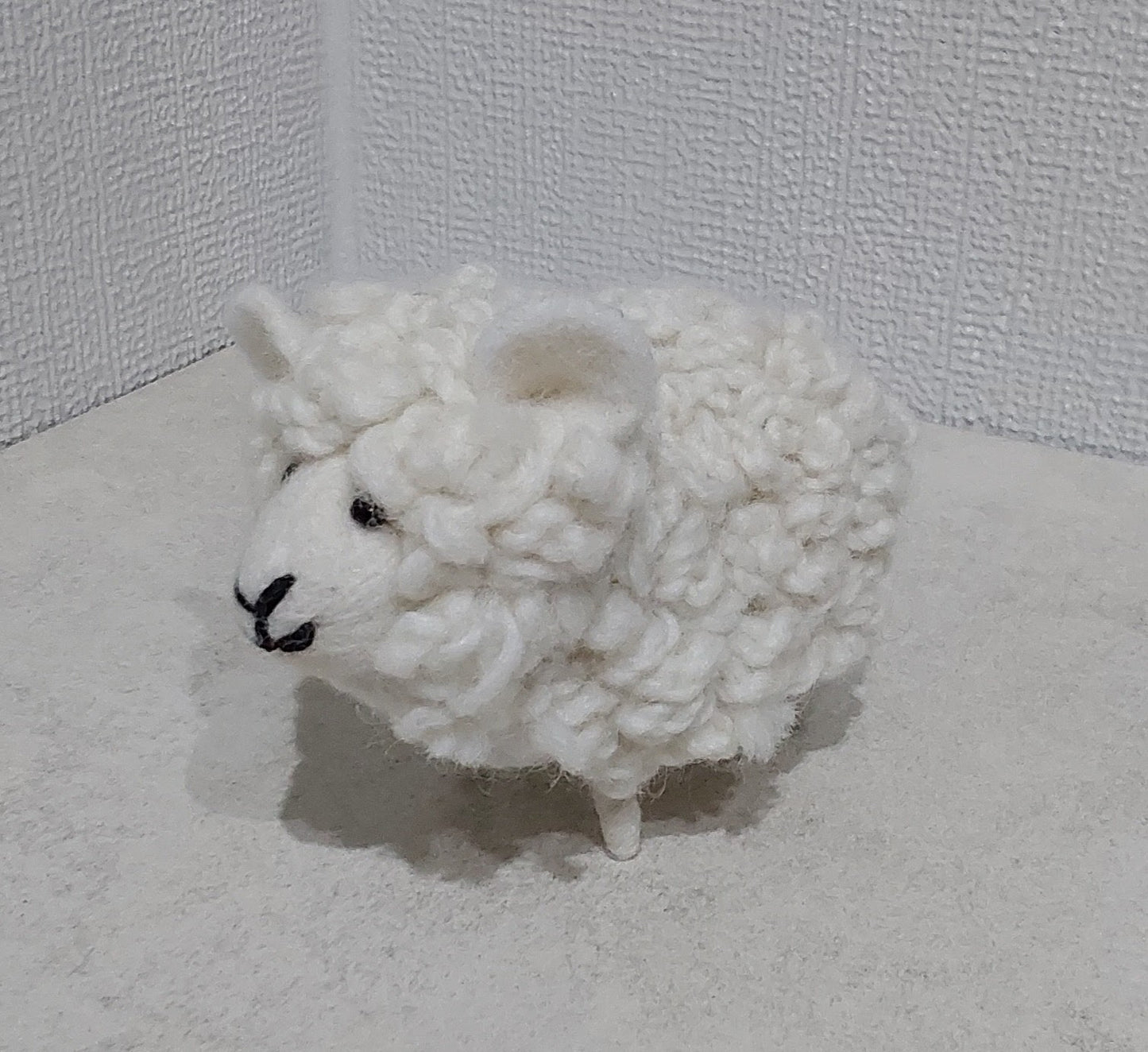 Woolly Sheep White Wool Decoration, Hand Felt, Fair Trade Sourced 5" Lamb