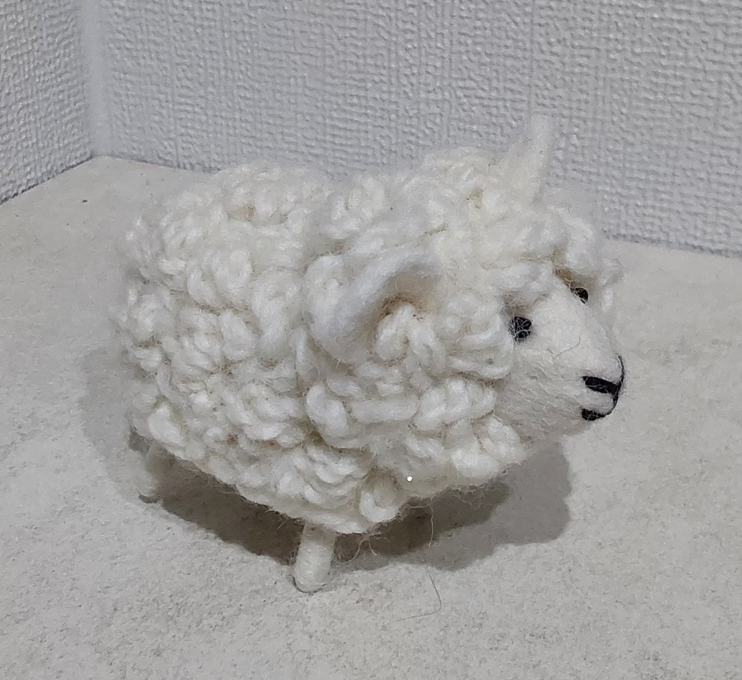 Woolly Sheep White Wool Decoration, Hand Felt, Fair Trade Sourced 5" Lamb