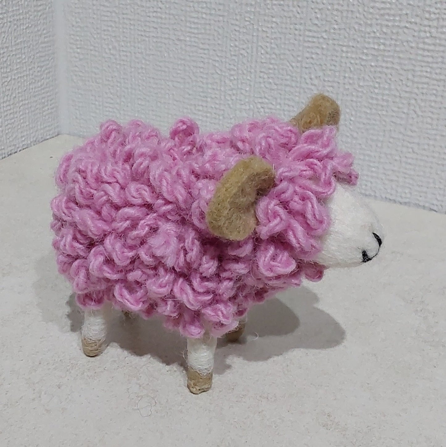 Woolly Sheep Pink Wool Decoration, Hand Felt, Fair Trade Sourced 5" Lamb