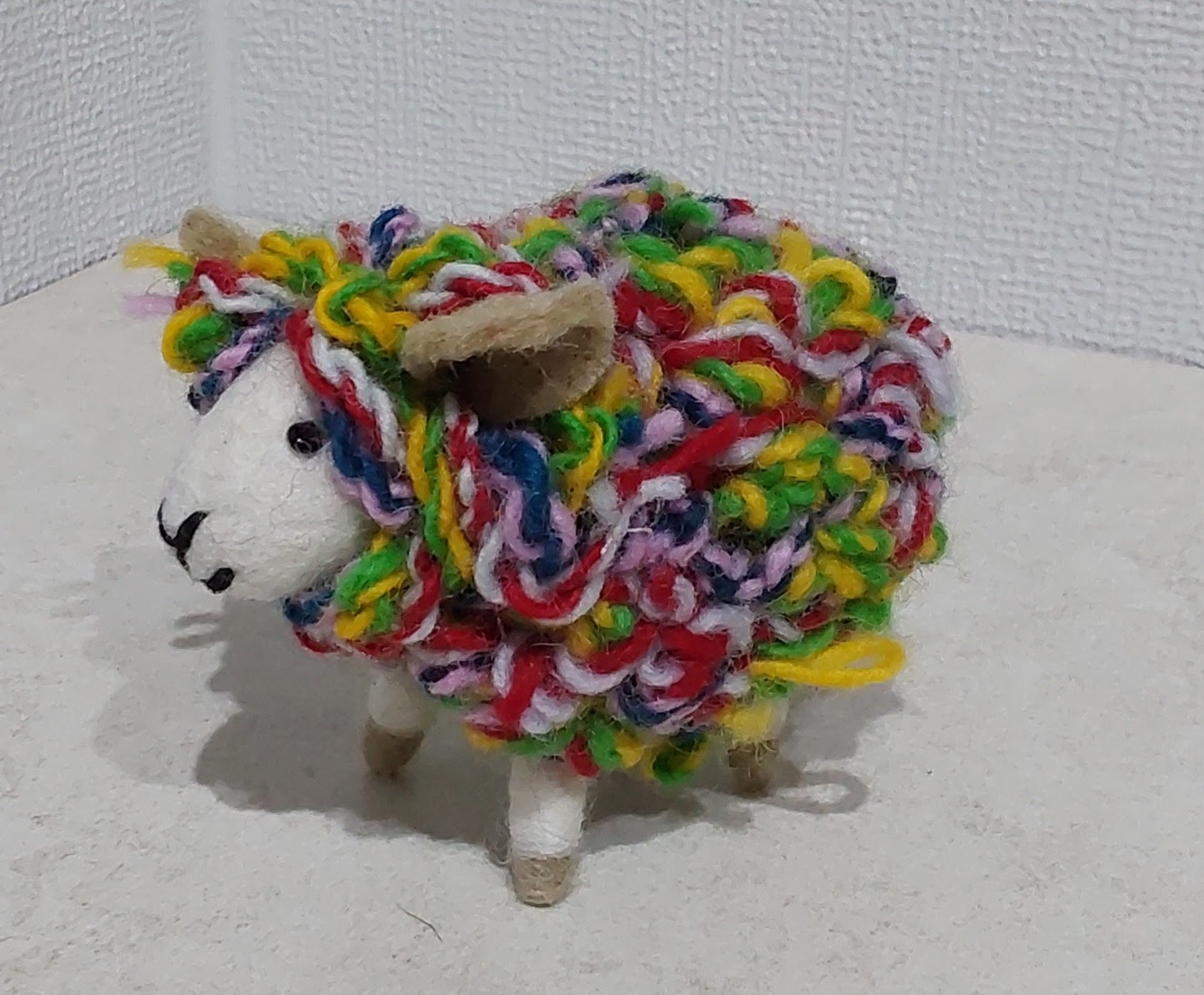 Woolly Sheep Multi Wool Decoration, Hand Felt, Fair Trade Sourced 5" Lamb