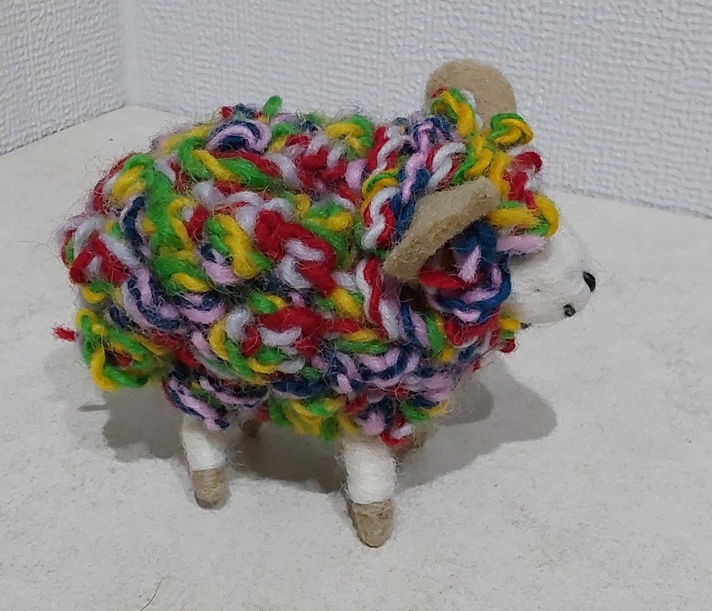 Woolly Sheep Multi Wool Decoration, Hand Felt, Fair Trade Sourced 5" Lamb