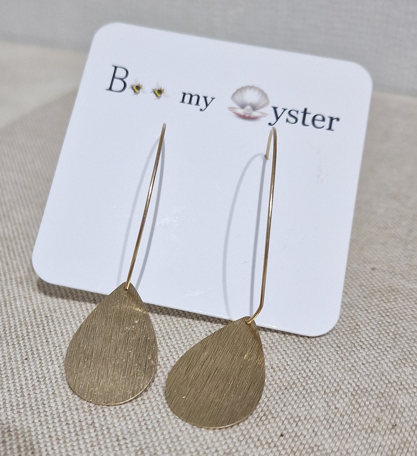 Soft Gold Teardrop Pierced Fashion Hoop Earrings