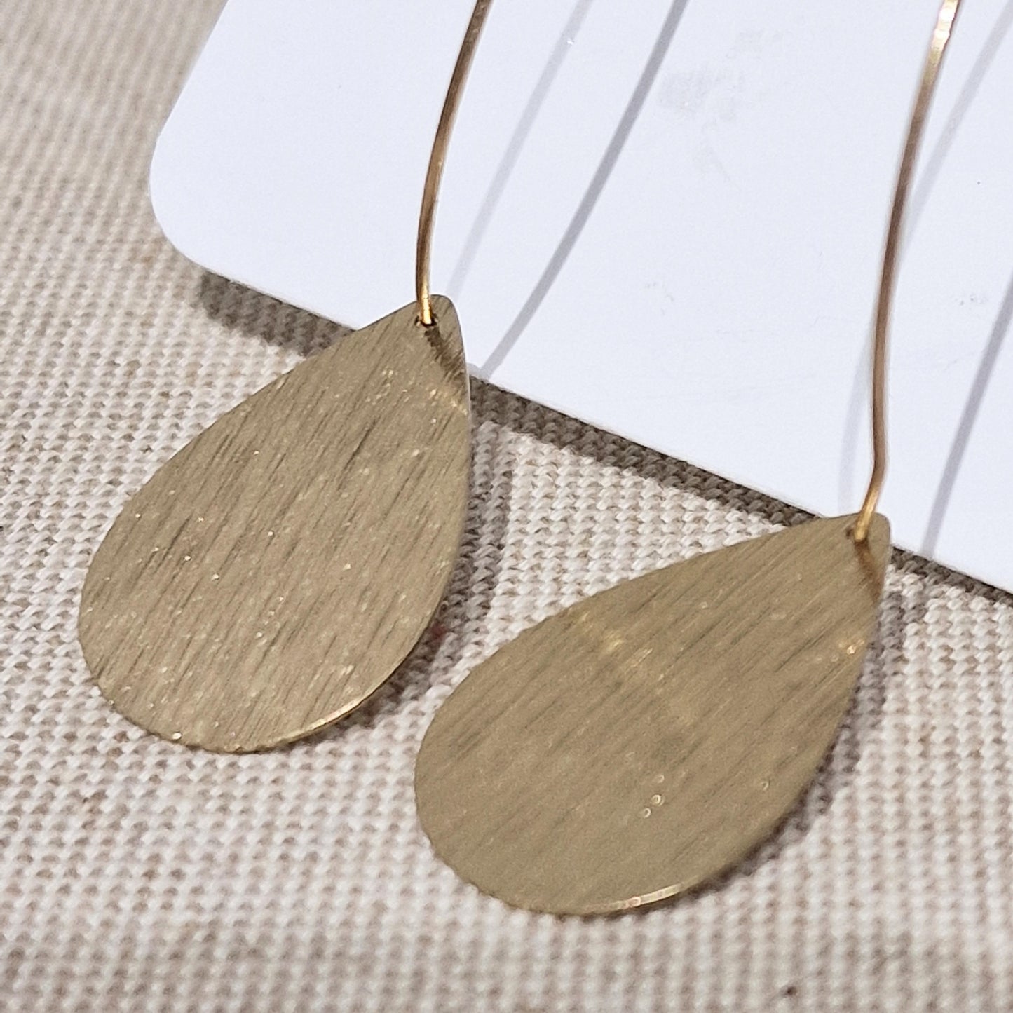 Soft Gold Teardrop Pierced Fashion Hoop Earrings