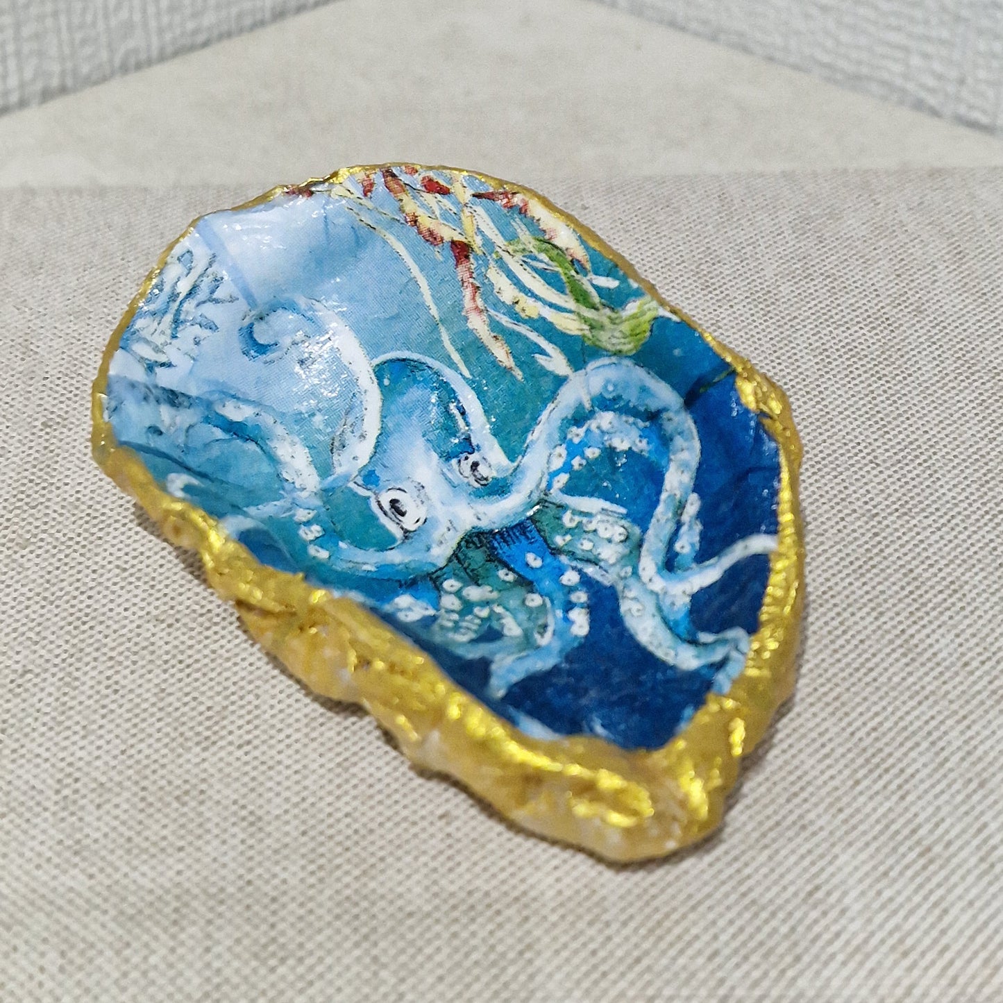 NEW Octopus Sealife Oyster Shell Trinket Dish Jewellery Holder Gift