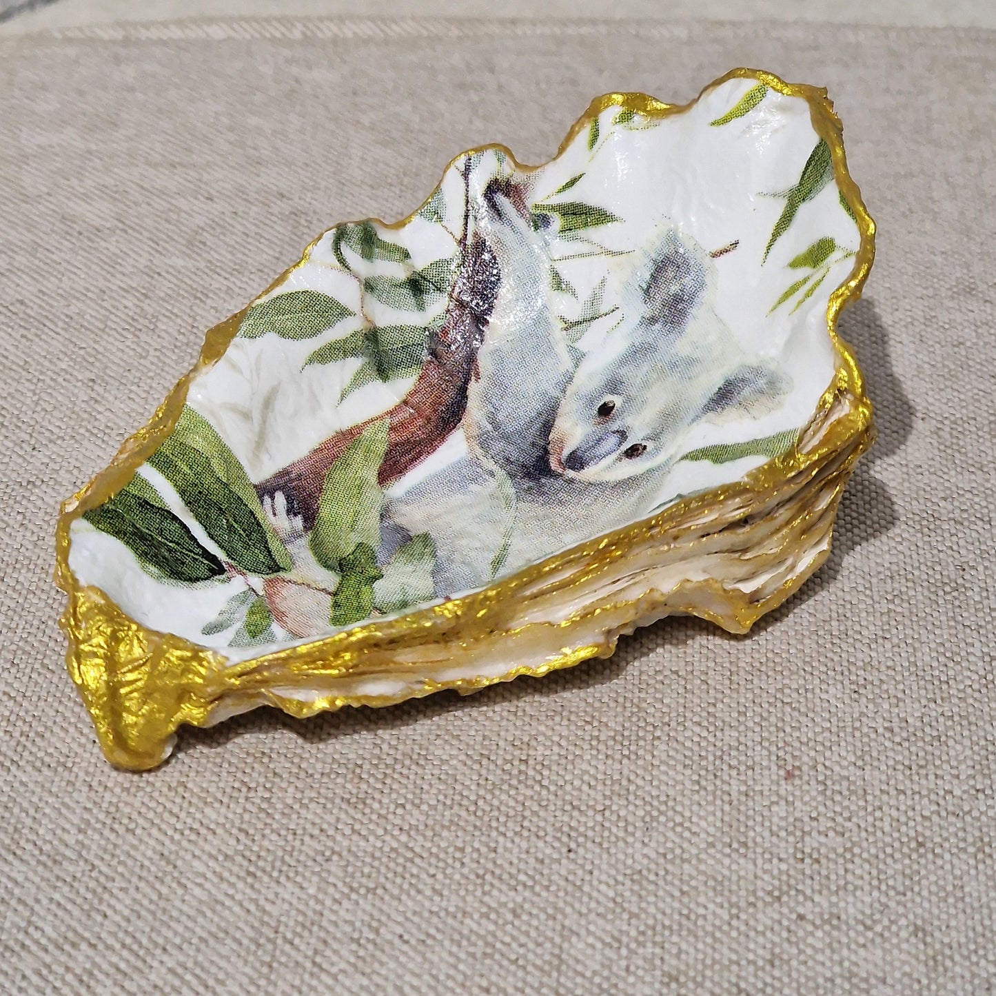 NEW Koala Bear Oyster Shell Trinket Dish Jewellery Holder GIft