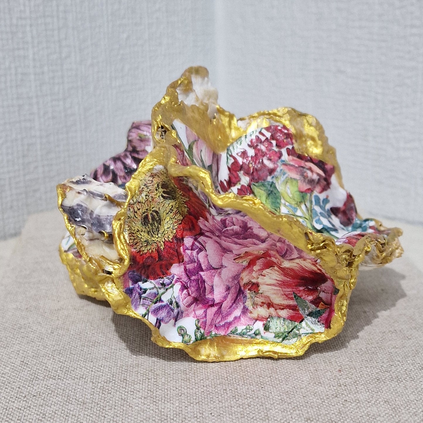 Special Shell Wild Flowers Bird Cluster Oyster Shell Trinket Dish