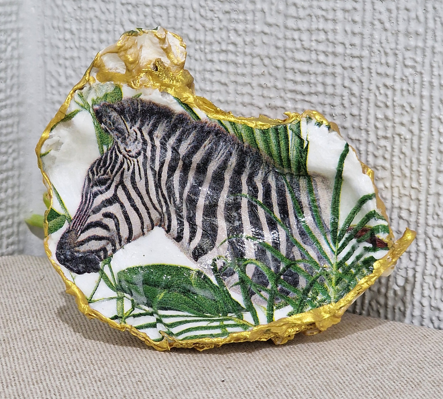 Zebra Safari Animals Oyster Shell Trinket Dish Gift Jewellery
