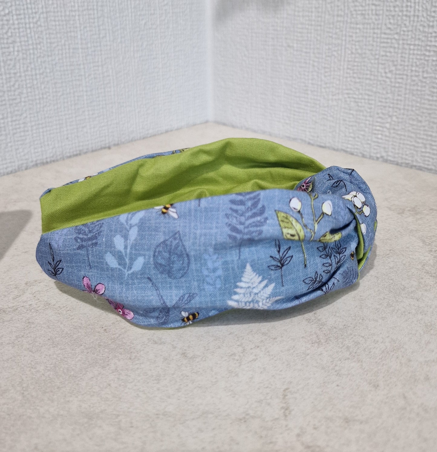 Hairband Bumble Bee Fern Autumn Cotton Fabric Bespoke Top Knot Headband