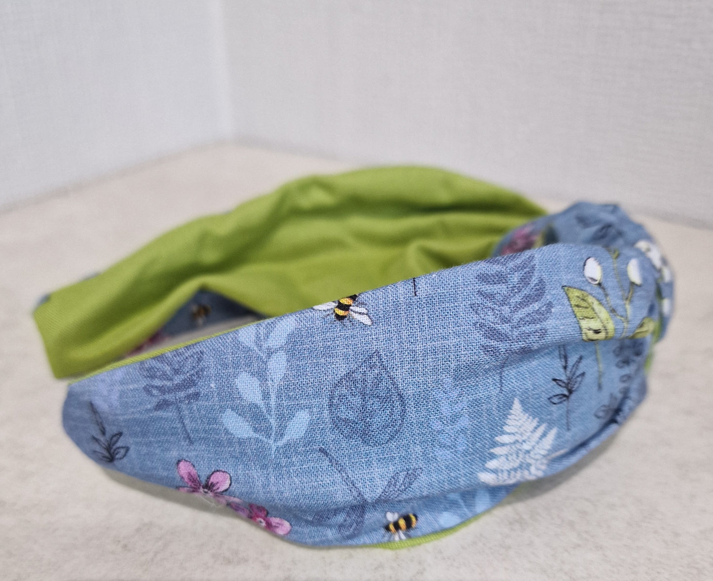 Hairband Bumble Bee Fern Autumn Cotton Fabric Bespoke Top Knot Headband