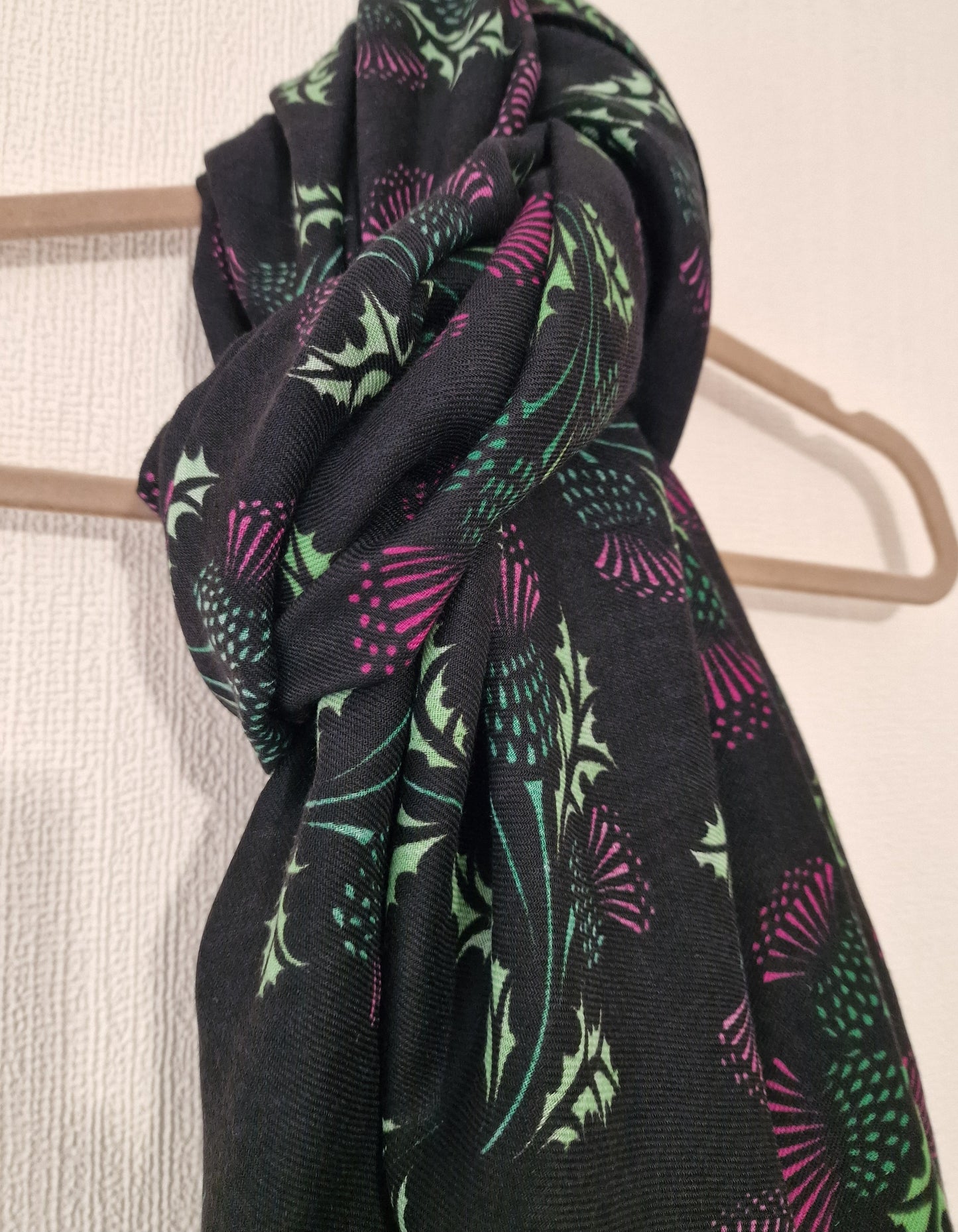 Beautiful Black Thistle Scarf Wrap Shawl Gift New (Copy)