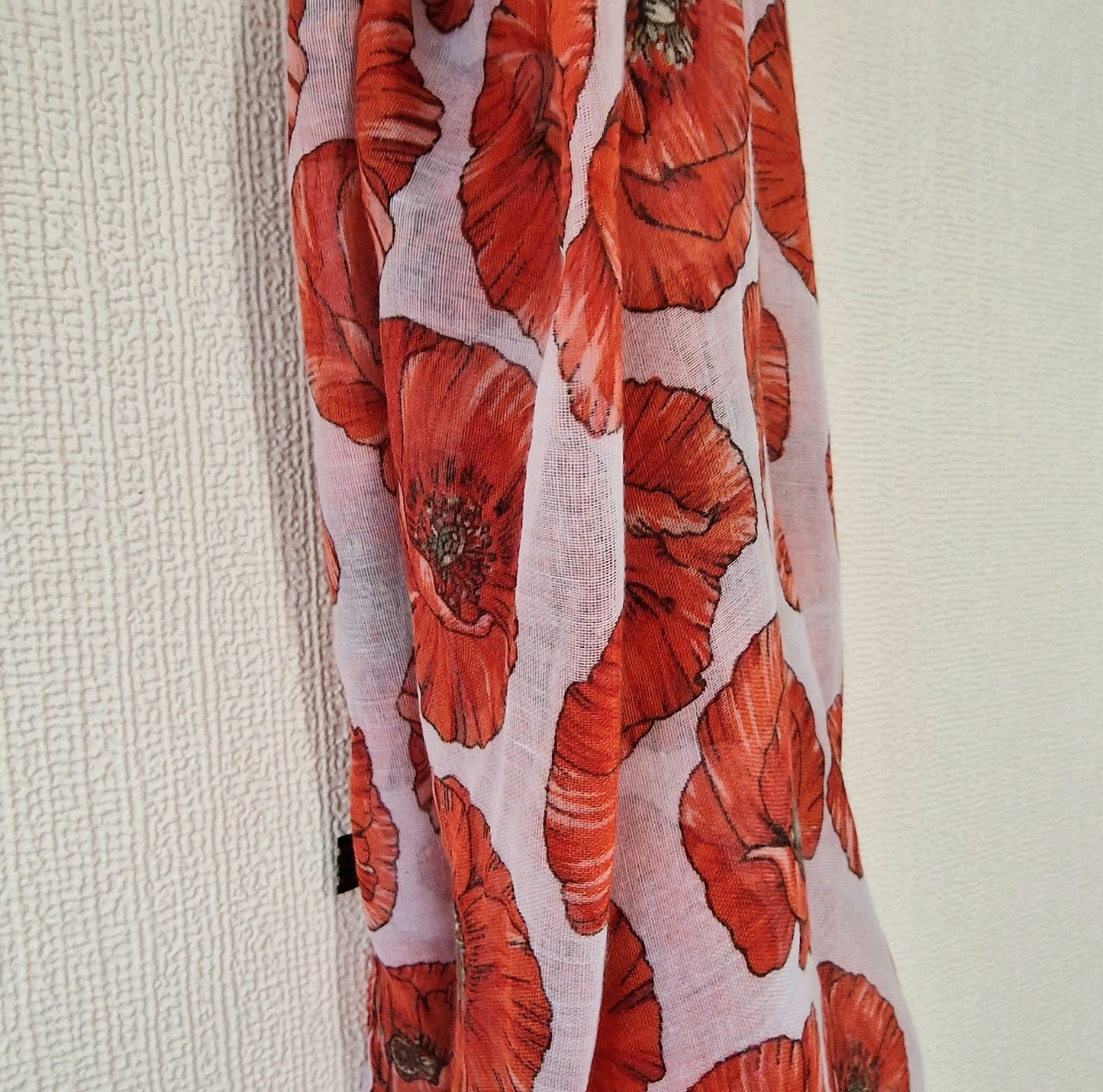 Colourful Red Poppy Flower Scarf Wrap Shawl 100% Polyester Gift New