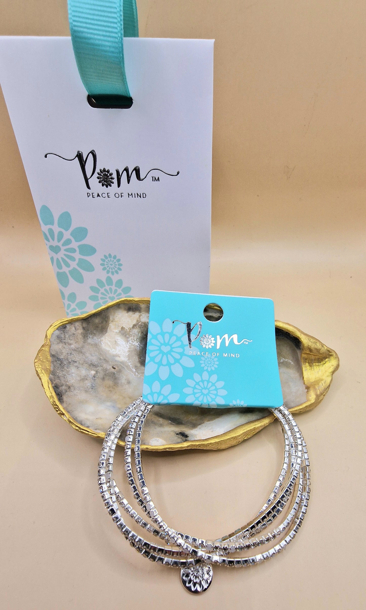 POM Crystal 5 Piece Stretch Bracelet NIB Fashion Jewellery Pretty AB Clear Stone