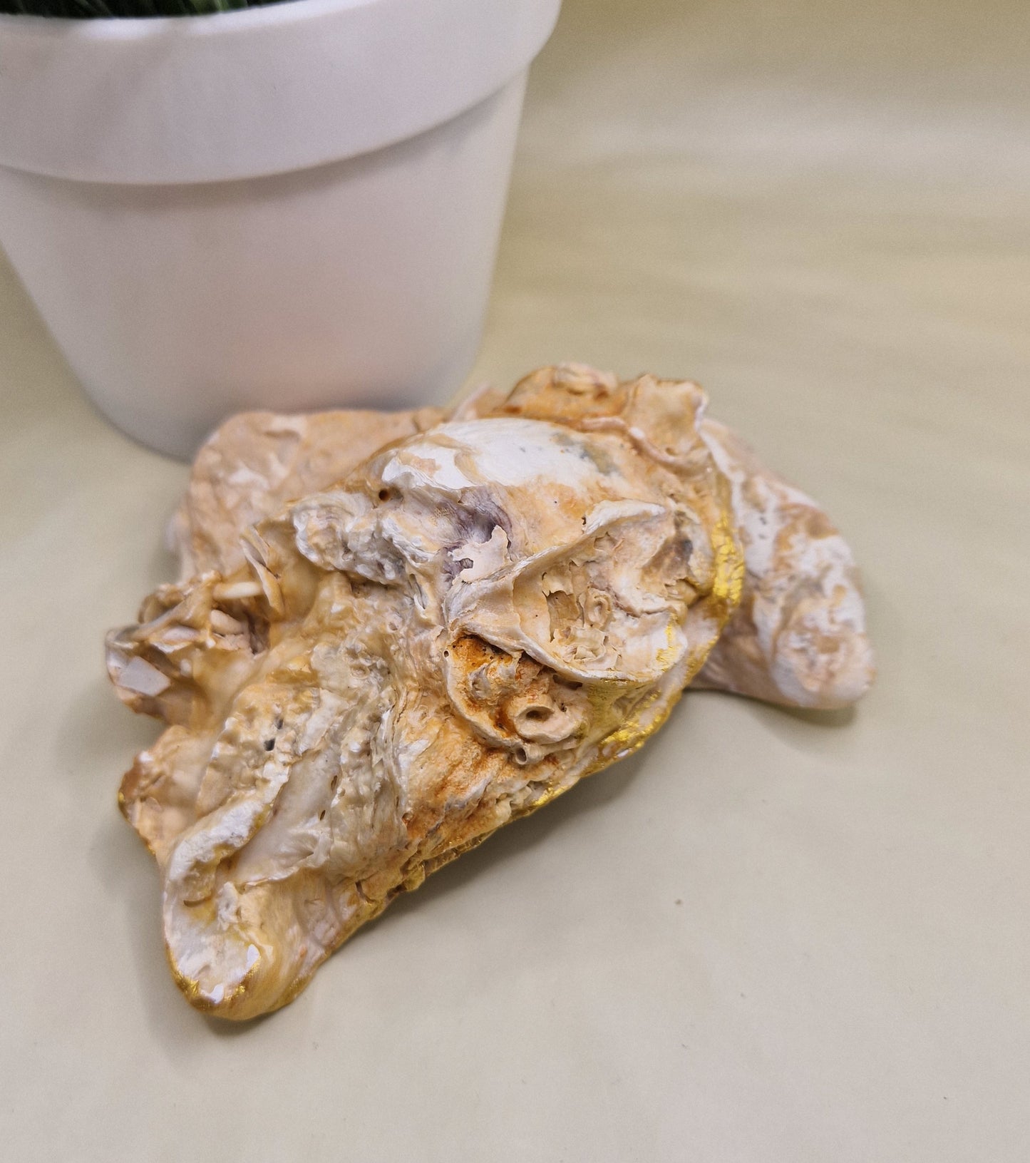 BMO-006- Lilac Poppy Flower Small Oyster Shell Trinket Dish