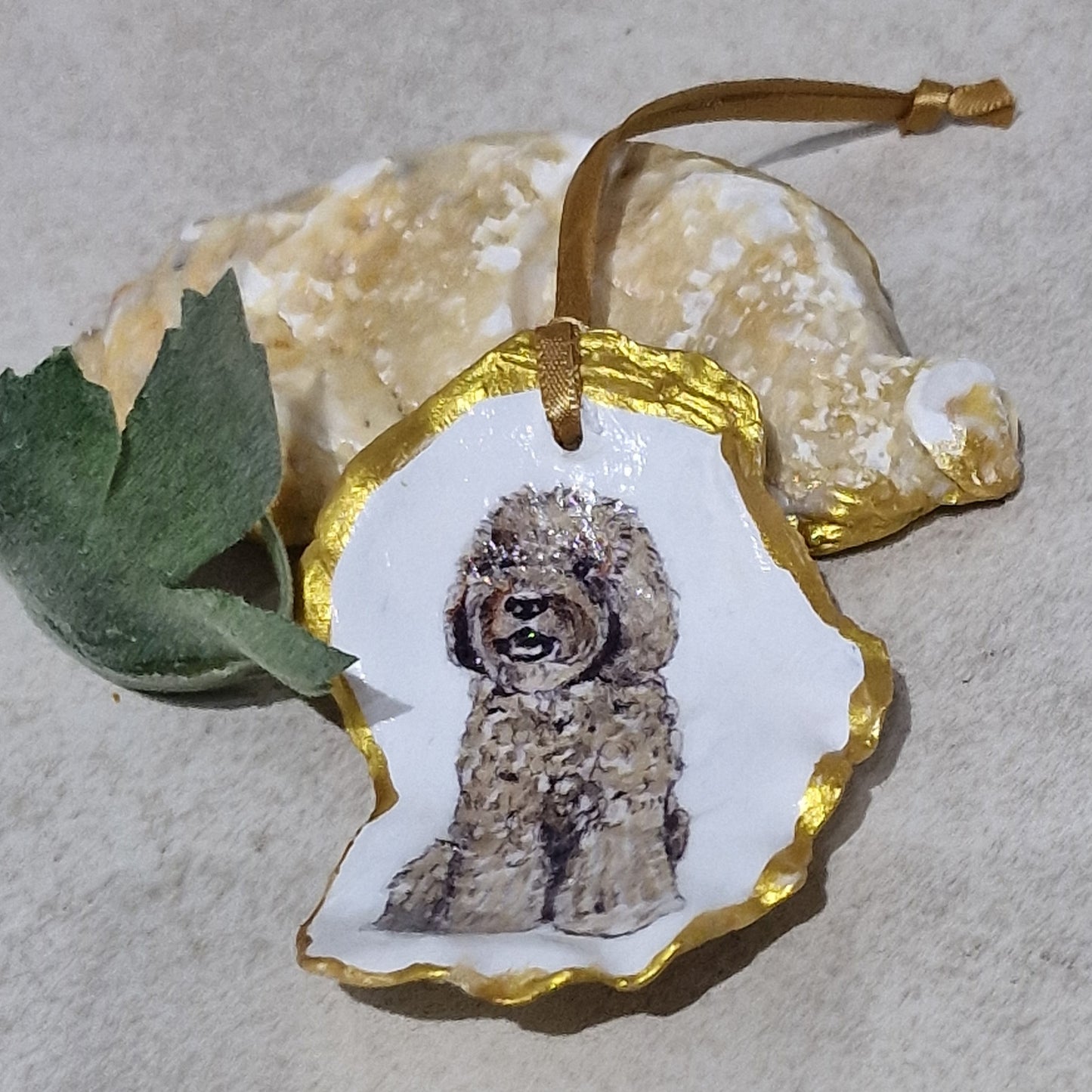 NEW Labradoodle Oyster Shell Hanging Ornaments Decoration Gift