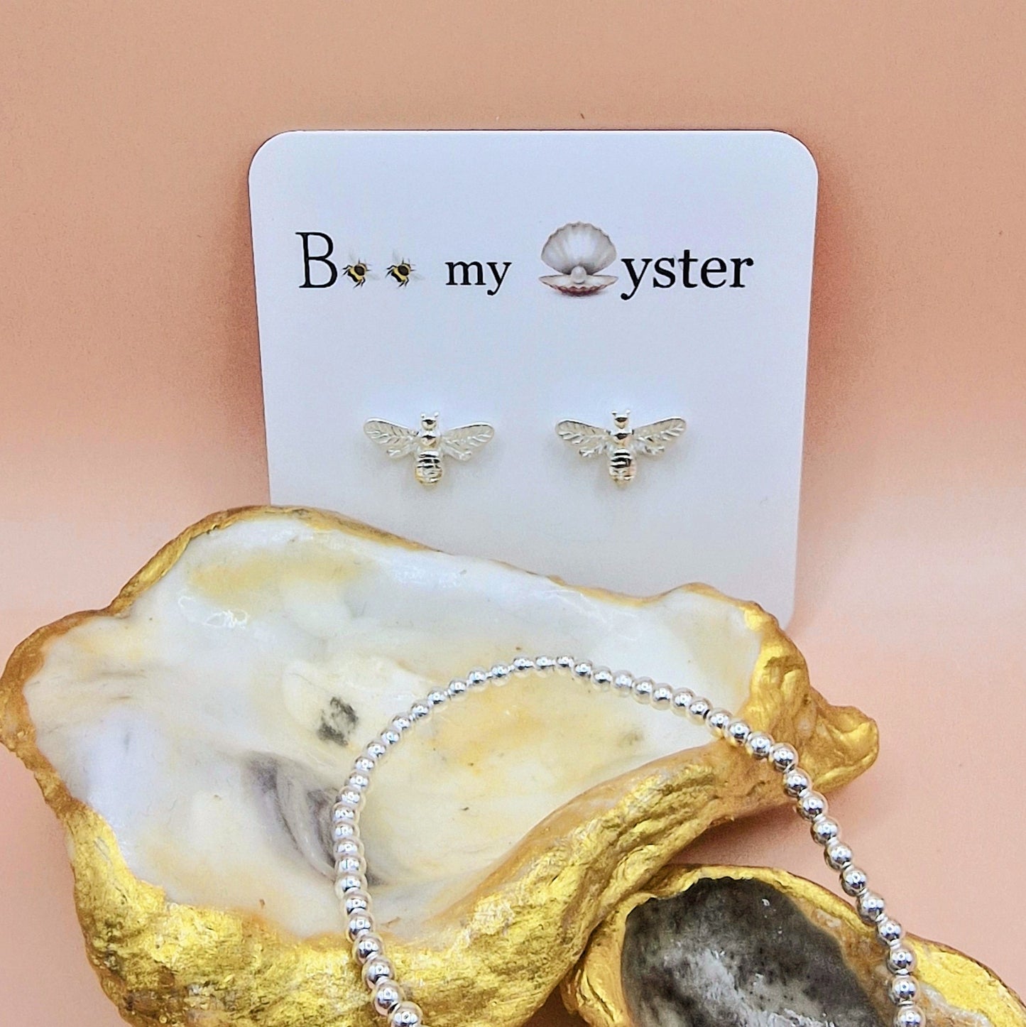 Delicate Bumble Bee Earrings Pierced Silver Colour