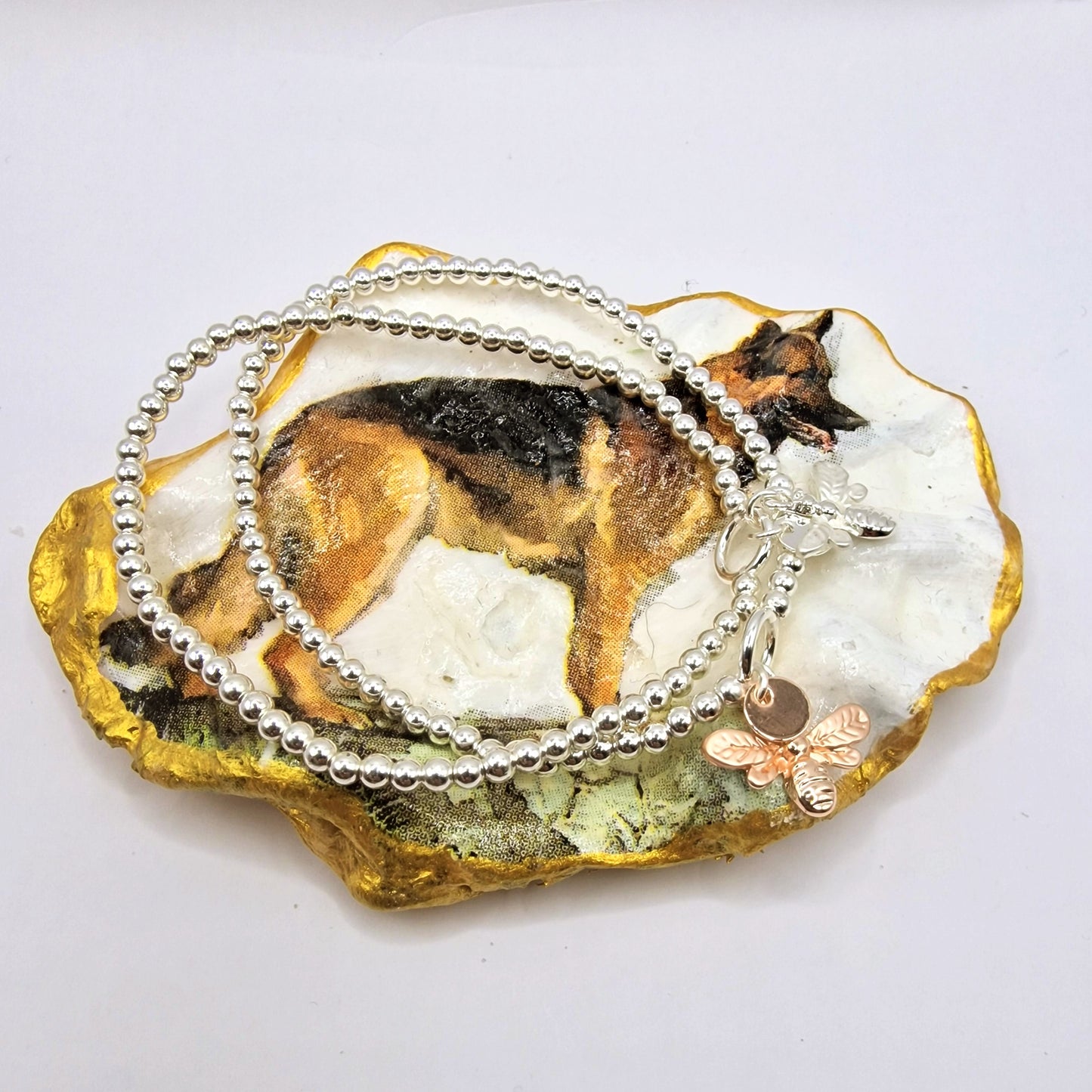 Alsatian Dog Oyster Shell Trinket Dish