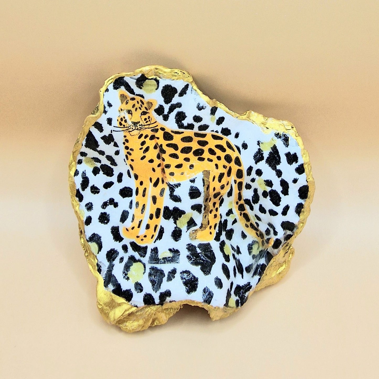 Leopard Cheetah Jungle Oyster Shell Trinket Dish