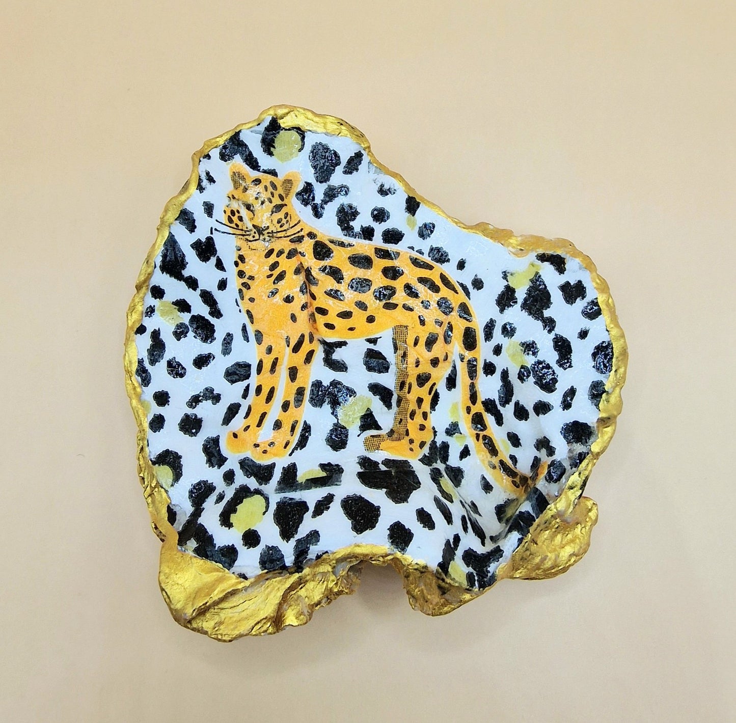 Leopard Cheetah Jungle Oyster Shell Trinket Dish