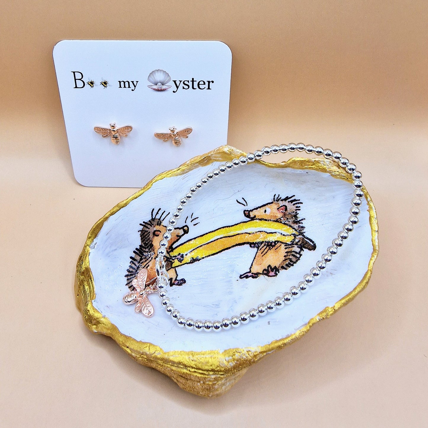 Hedgehog Banana Oyster Shell Trinket Dish