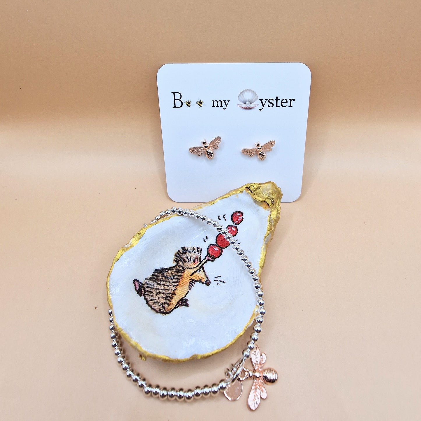 Hedgehog Berries Oyster Shell Trinket Dish