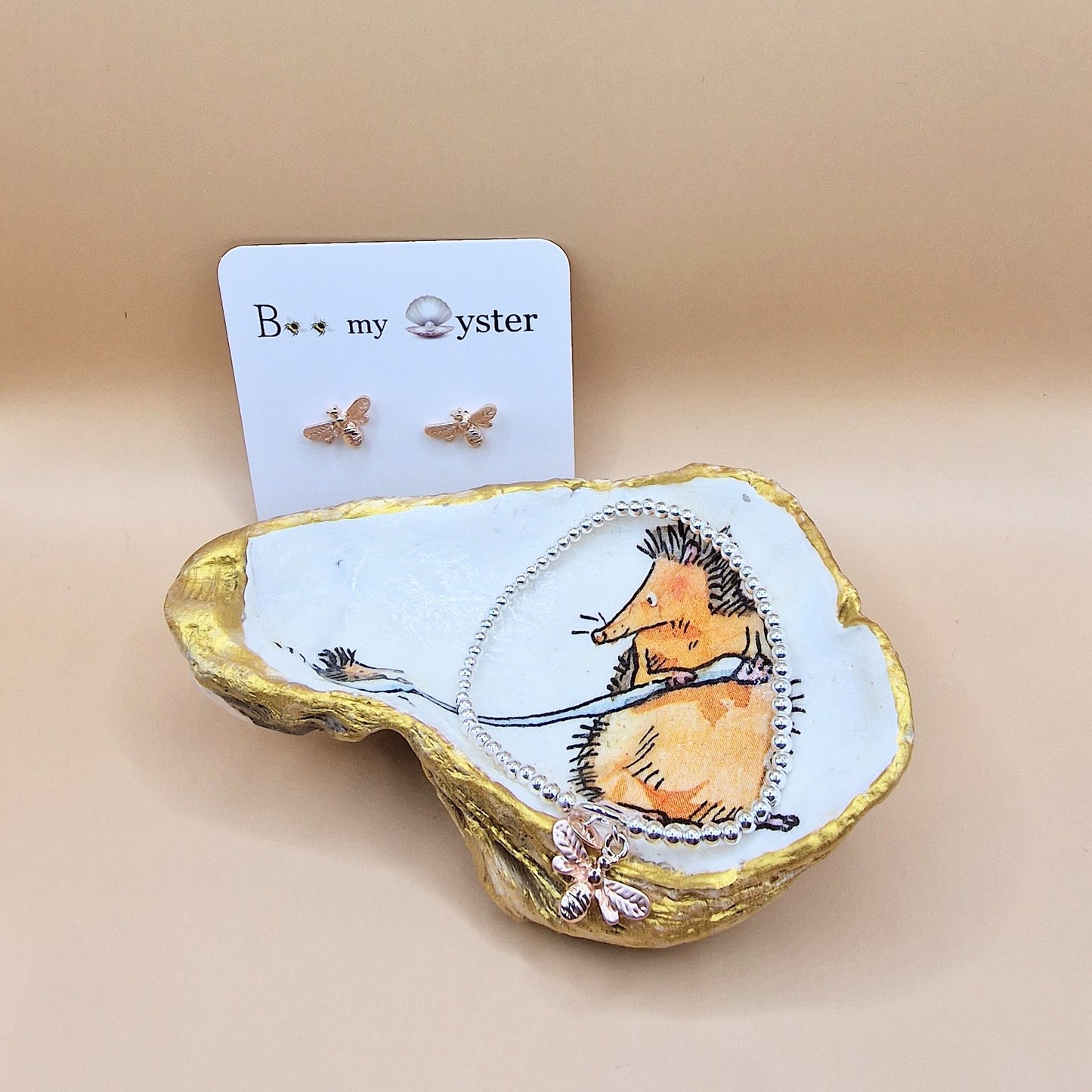 Hedgehog Spoon Large Oyster Shell Trinket Dish