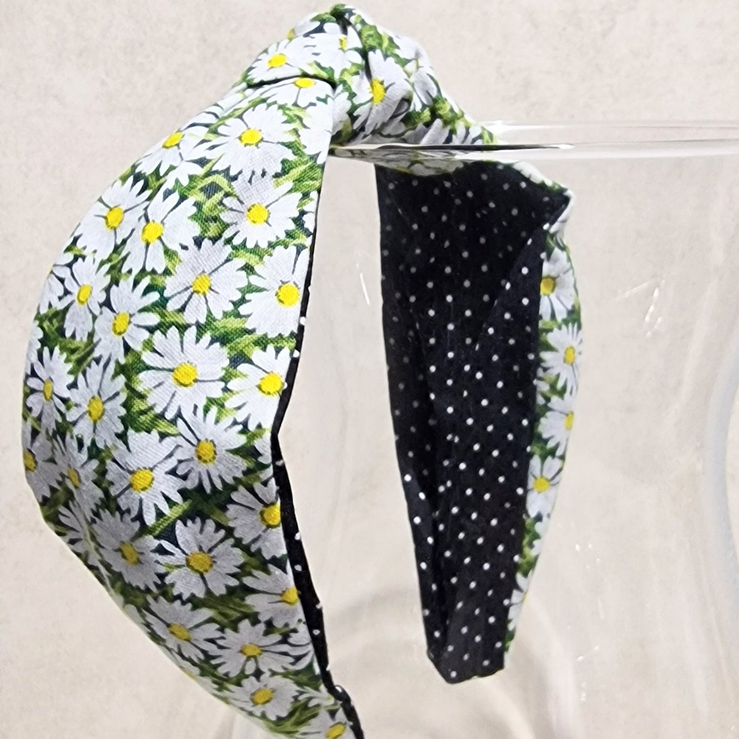 Hairband Ditsy Daisy Cotton Fabric Bespoke Top Knot Headband