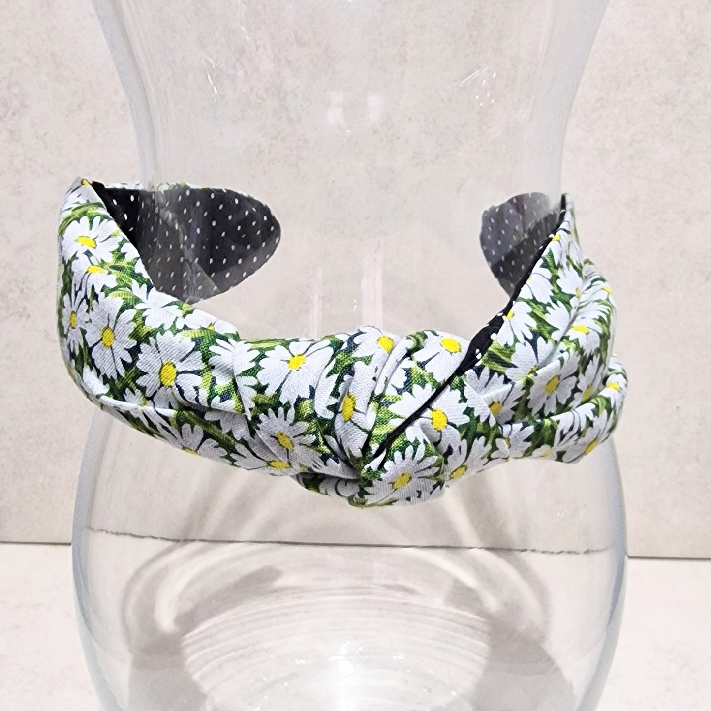 Hairband Ditsy Daisy Cotton Fabric Bespoke Top Knot Headband