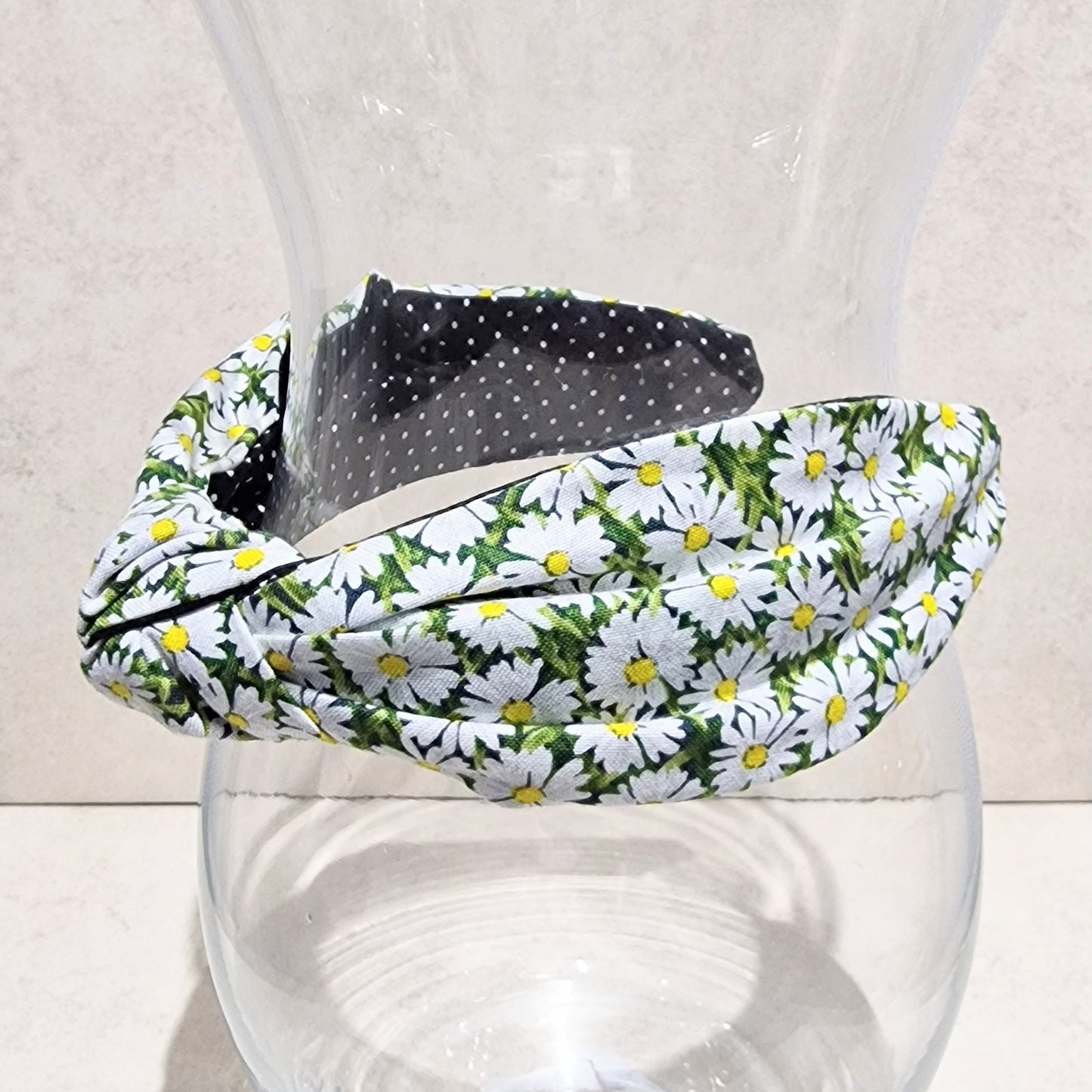 Hairband Ditsy Daisy Cotton Fabric Bespoke Top Knot Headband