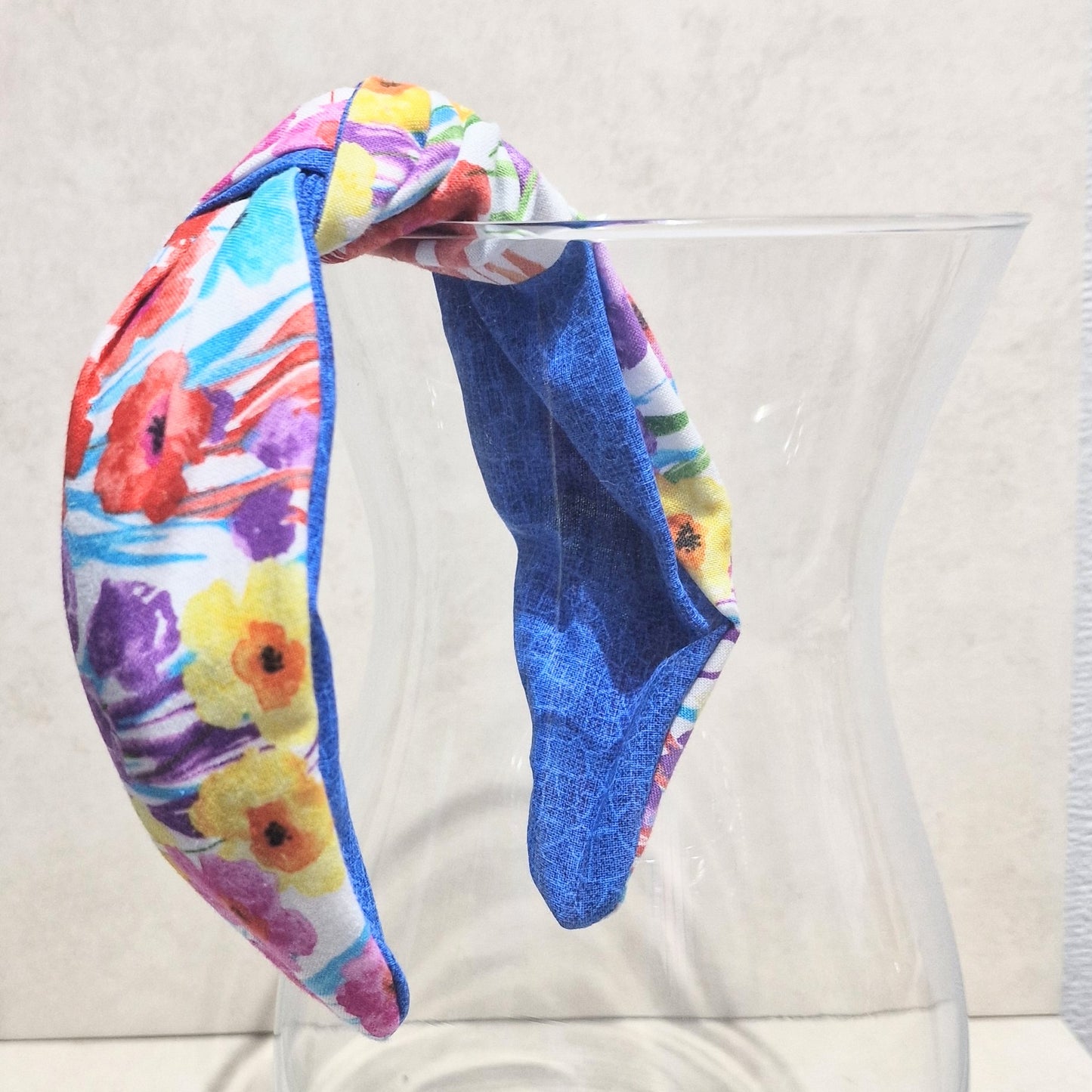 Hairband Abstract Flowers Cotton Fabric Bespoke Top Knot Headband
