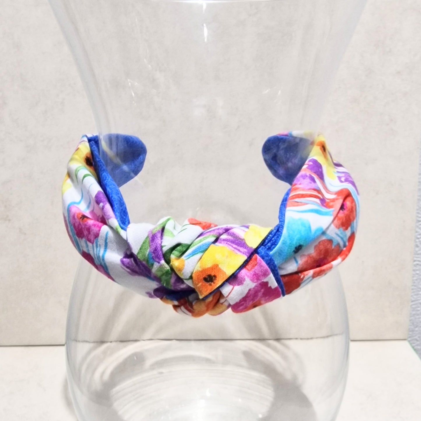 Hairband Abstract Flowers Cotton Fabric Bespoke Top Knot Headband