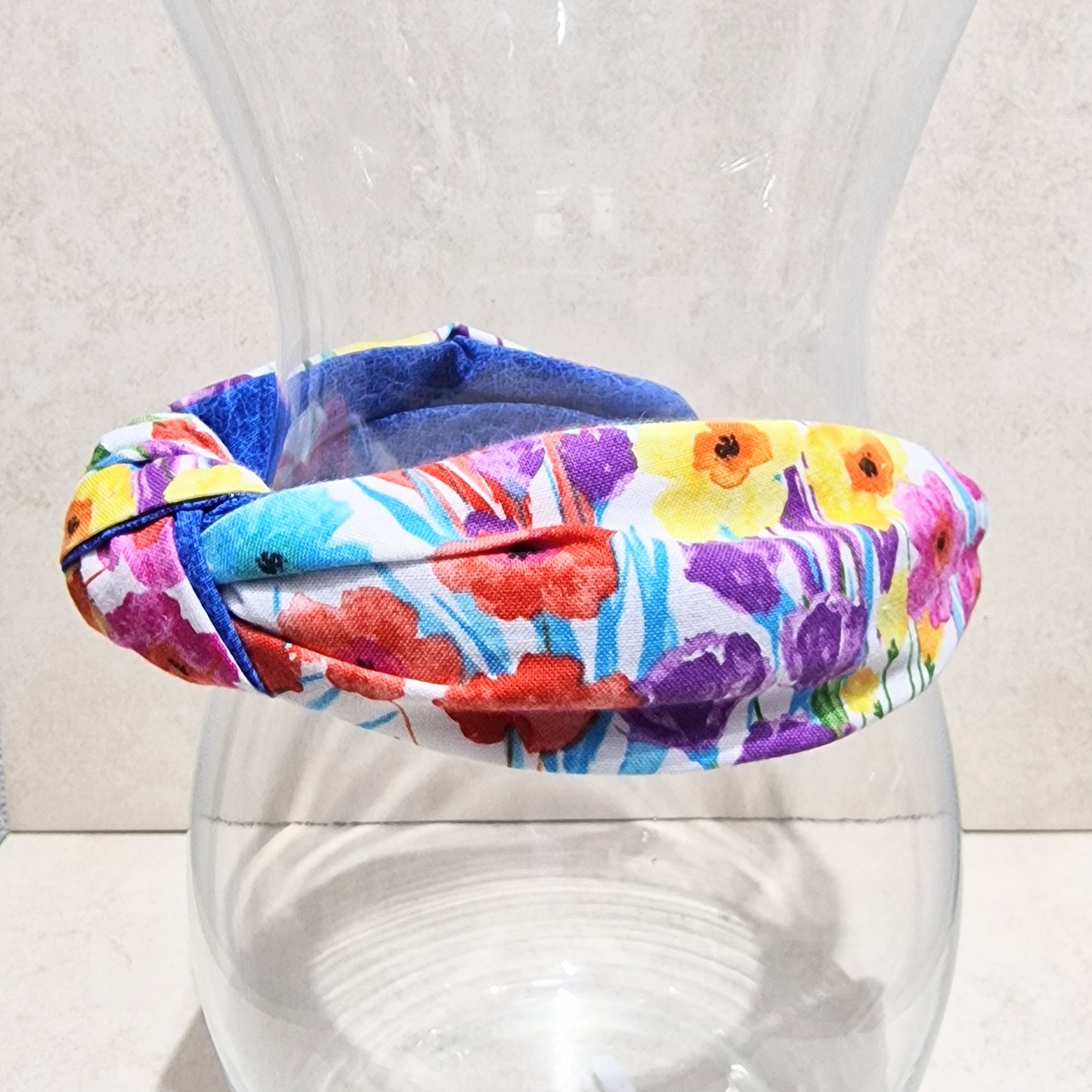 Hairband Abstract Flowers Cotton Fabric Bespoke Top Knot Headband