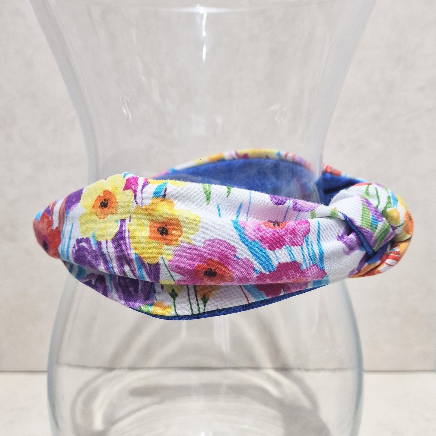 Hairband Abstract Flowers Cotton Fabric Bespoke Top Knot Headband