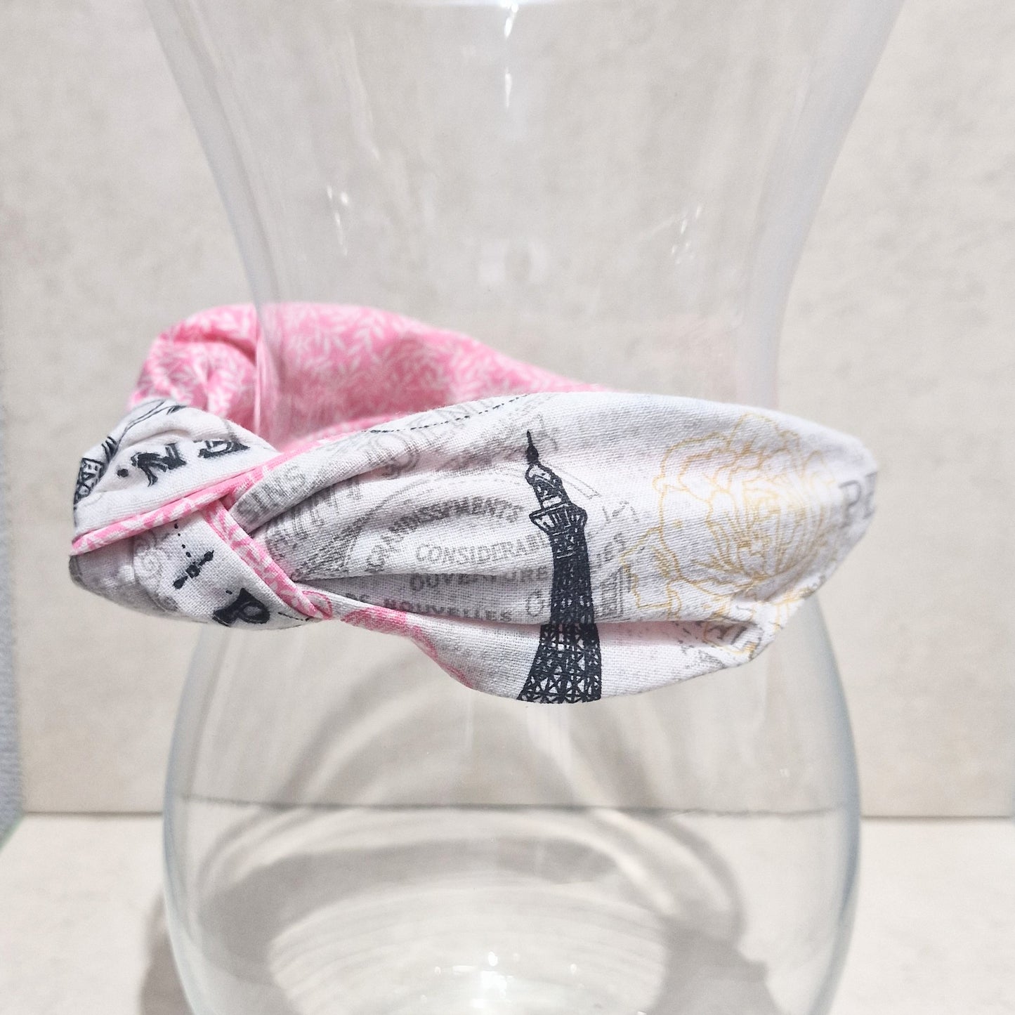 Hairband Paris Cotton Fabric Bespoke Top Knot Headband