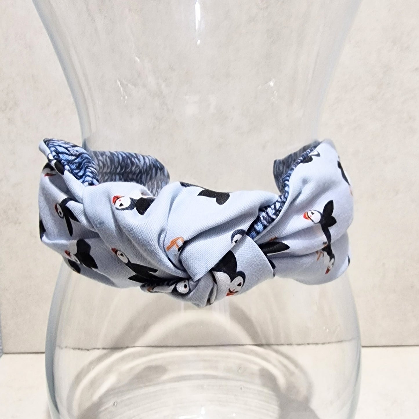 Hairband Puffin Cotton Fabric Bespoke Top Knot Headband