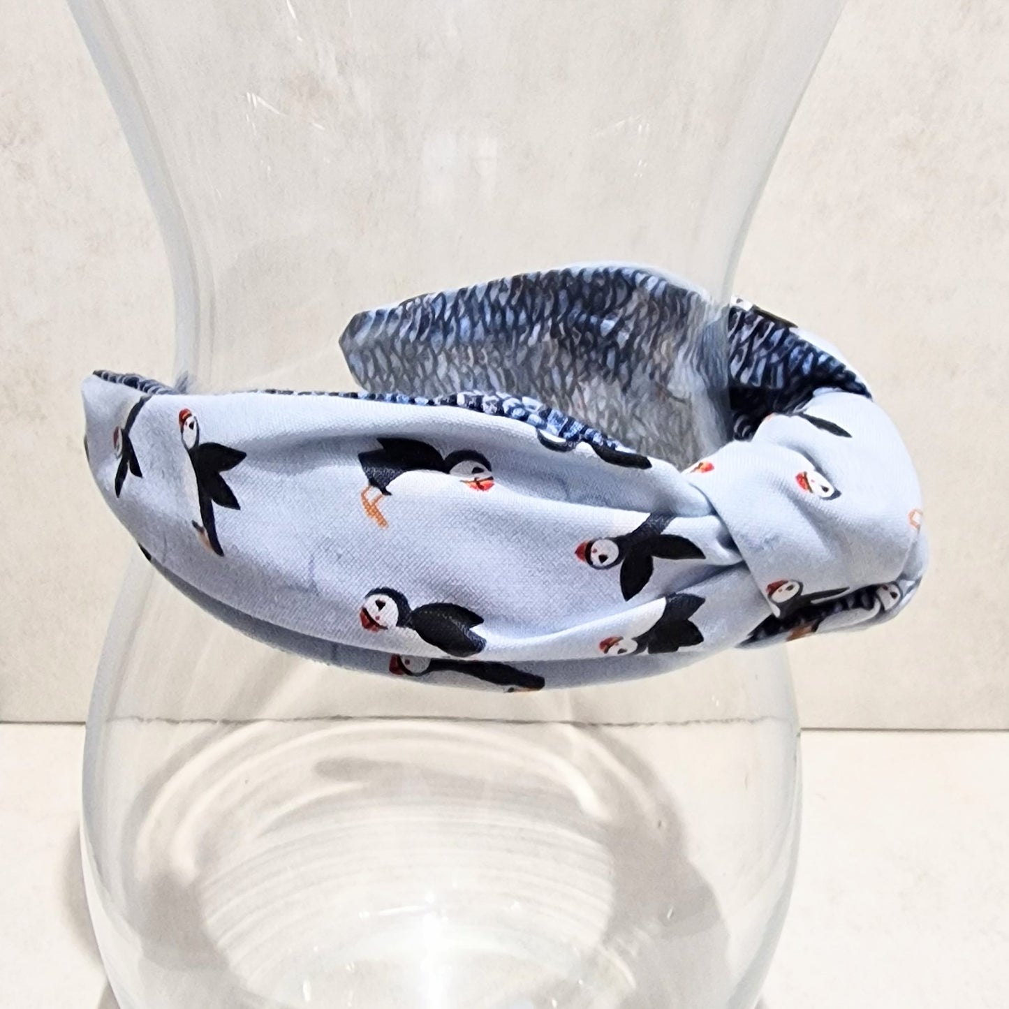 Hairband Puffin Cotton Fabric Bespoke Top Knot Headband