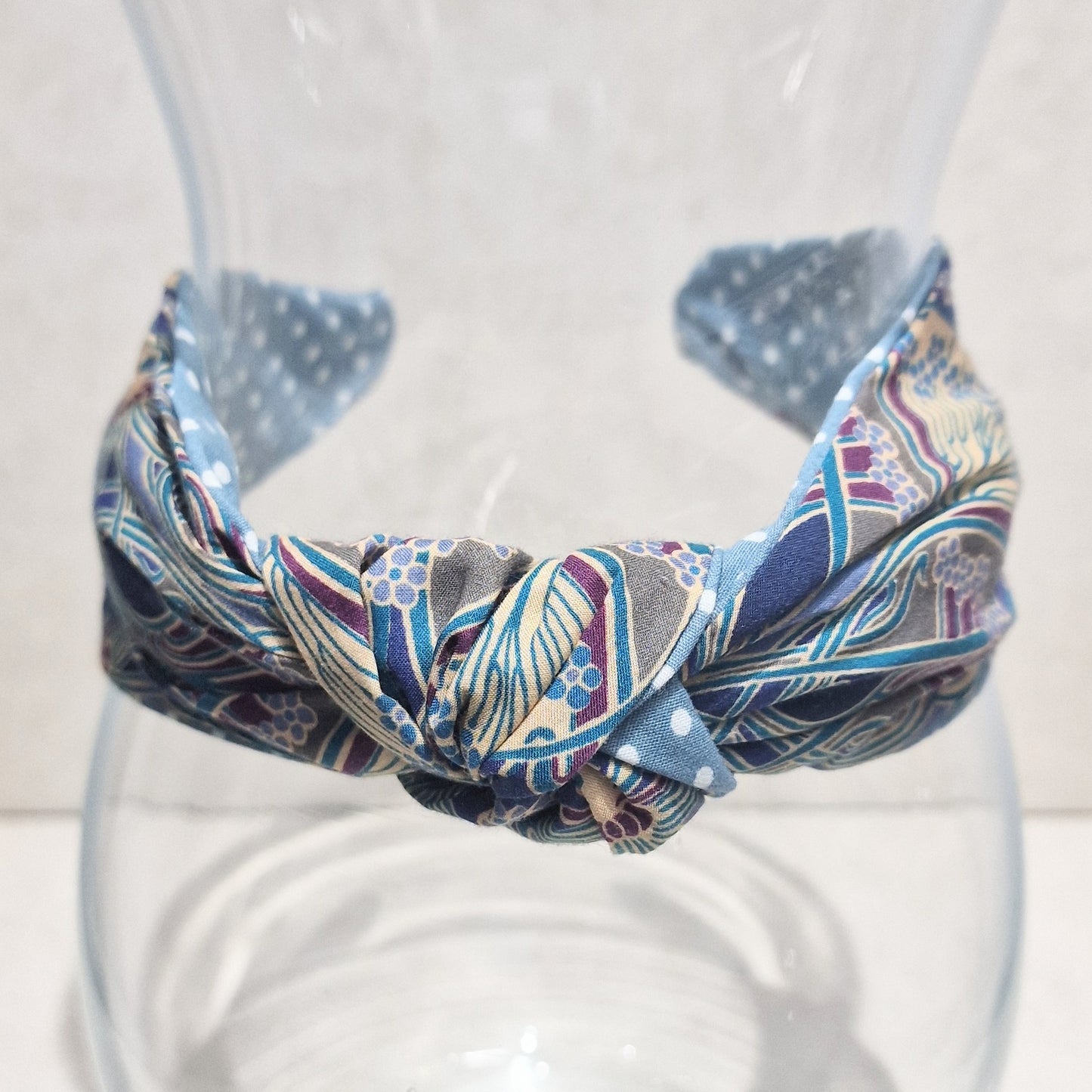 Liberty of London Hairband Ianthe Blue Tana Lawn Cotton Fabric Top Knot Headband