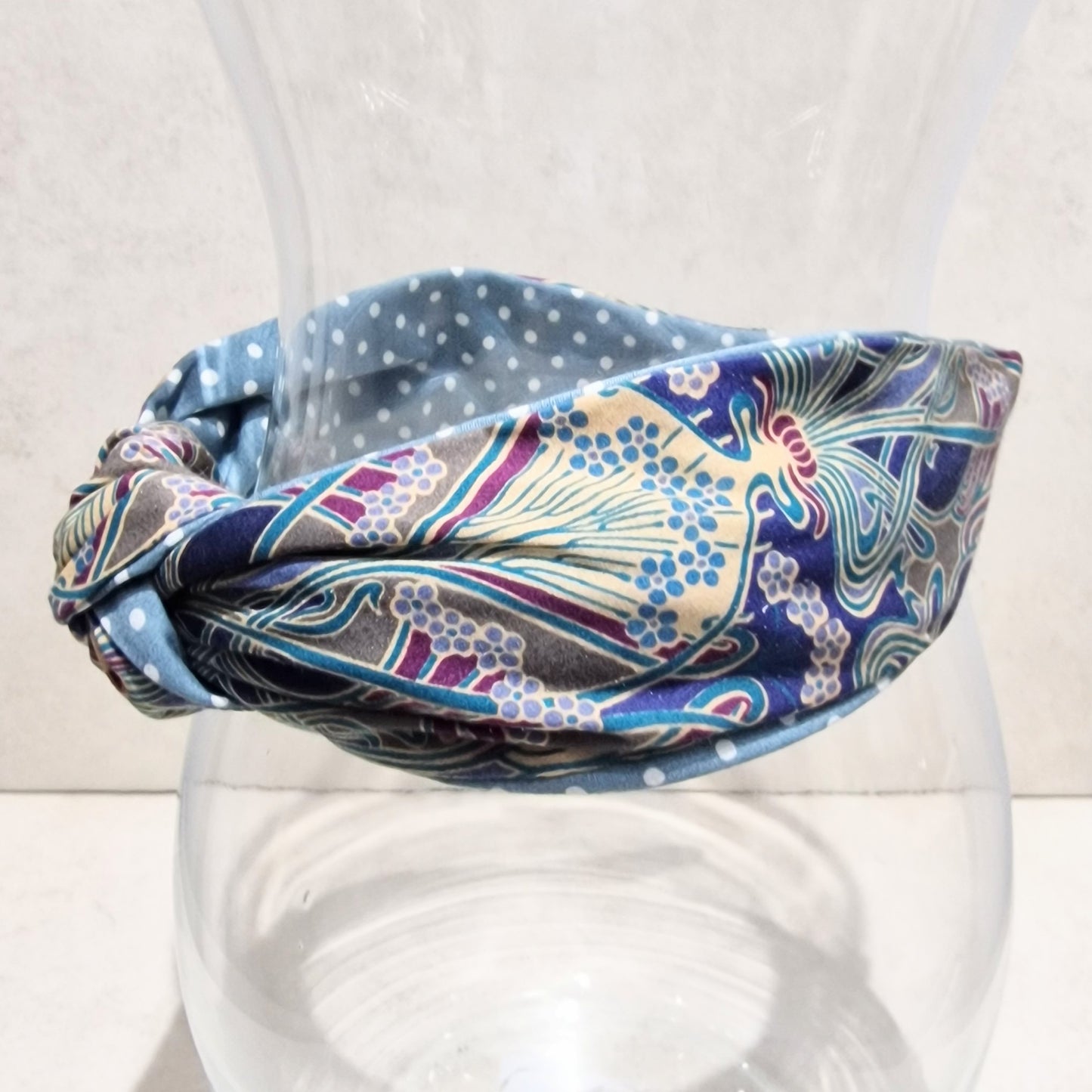 Liberty of London Hairband Ianthe Blue Tana Lawn Cotton Fabric Top Knot Headband