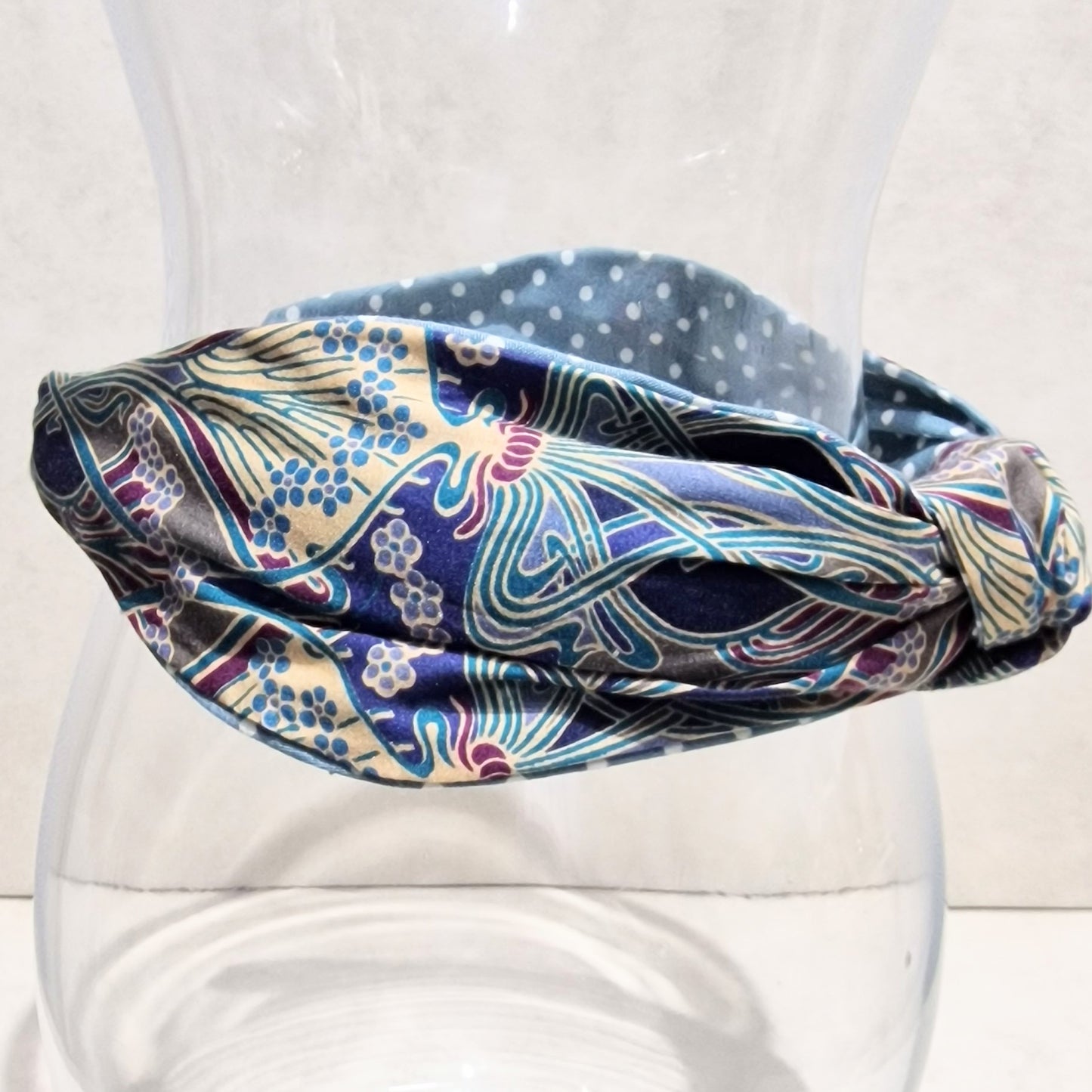 Liberty of London Hairband Ianthe Blue Tana Lawn Cotton Fabric Top Knot Headband