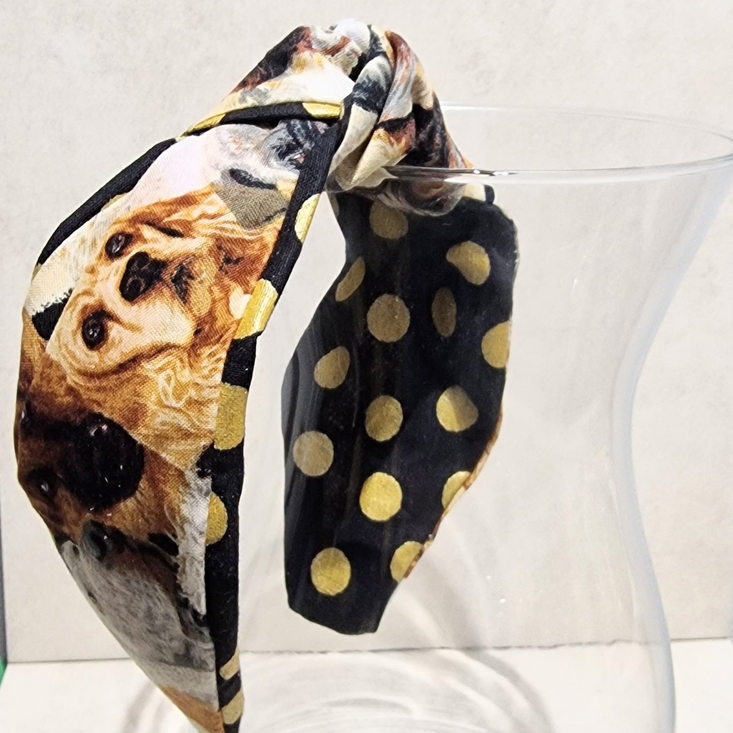Hairband Dogs Cotton Fabric Bespoke Top Knot Headband