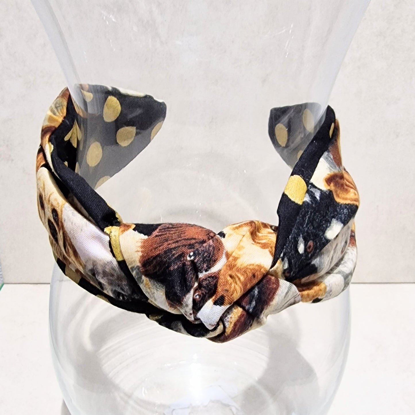 Hairband Dogs Cotton Fabric Bespoke Top Knot Headband
