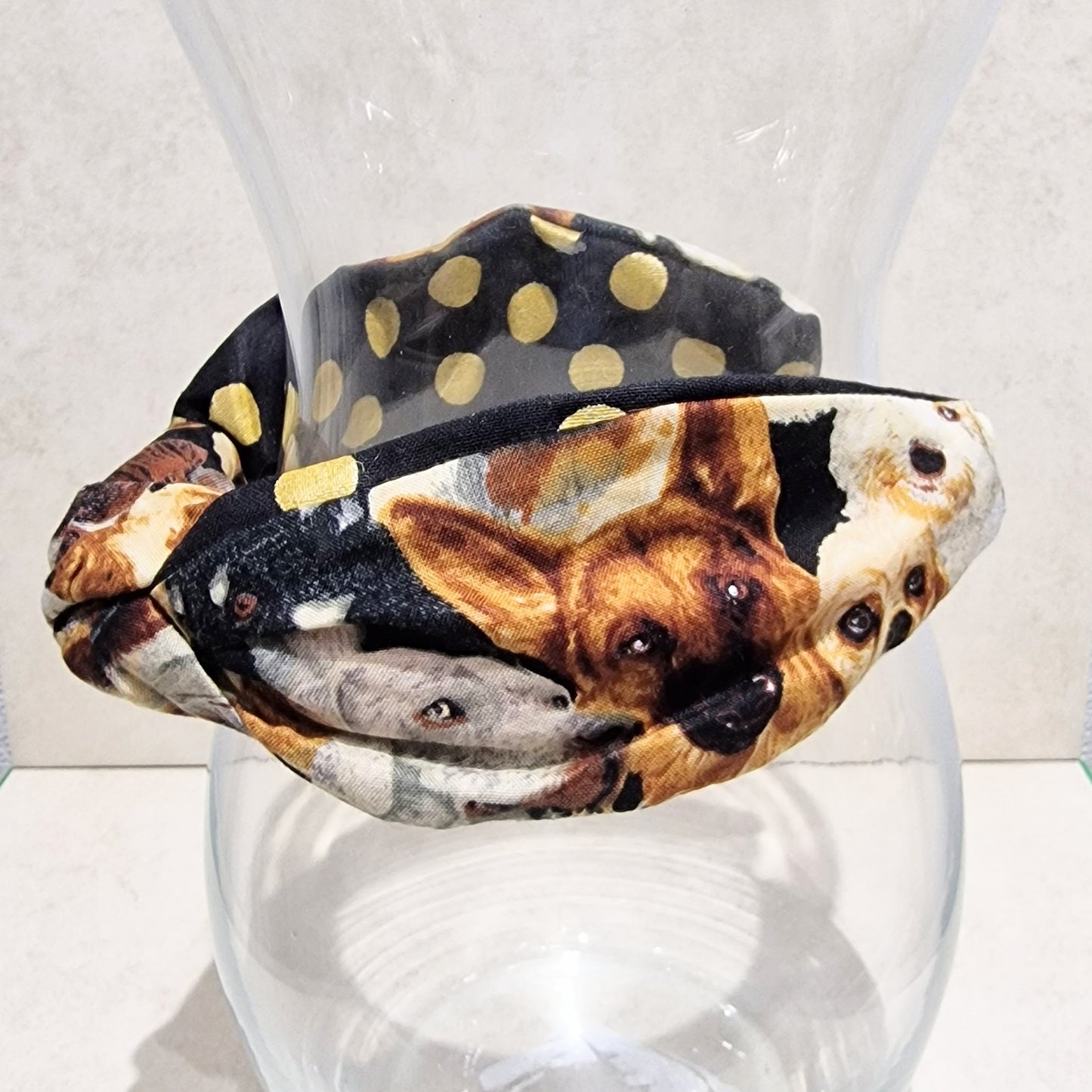Hairband Dogs Cotton Fabric Bespoke Top Knot Headband