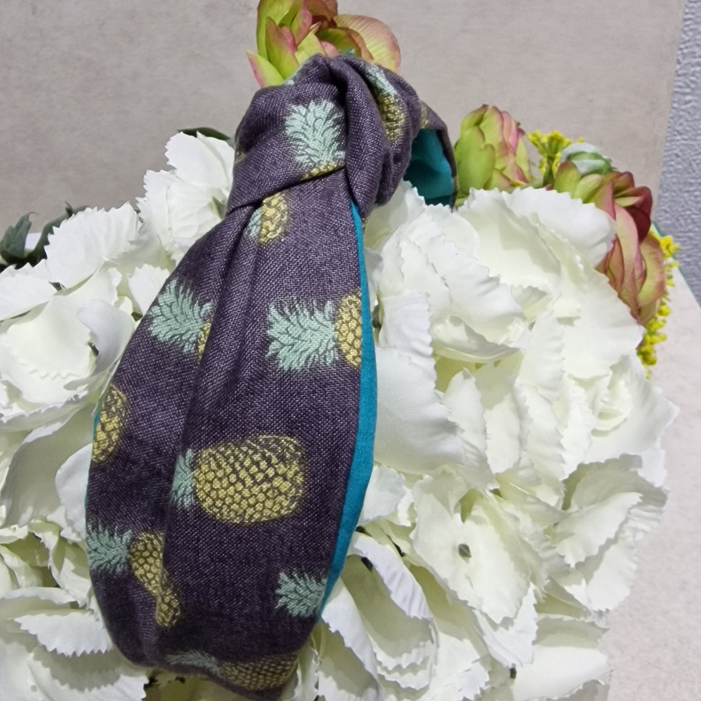 Hairband Pineapple Cotton Fabric Bespoke Top Knot Headband