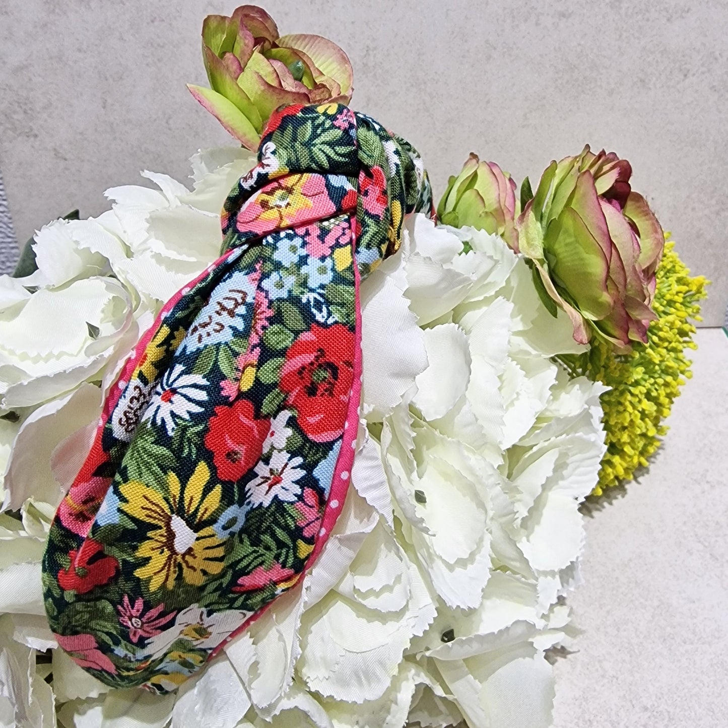 Hairband Liberty of London Liberty of London Malvern Meadow Flower Show Fabric Headband Hairband Knot Twist Floral Cotton Fabric Bespoke Top Knot Headband