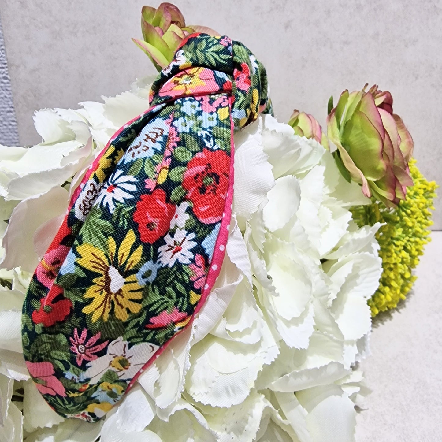 Hairband Liberty of London Liberty of London Malvern Meadow Flower Show Fabric Headband Hairband Knot Twist Floral Cotton Fabric Bespoke Top Knot Headband