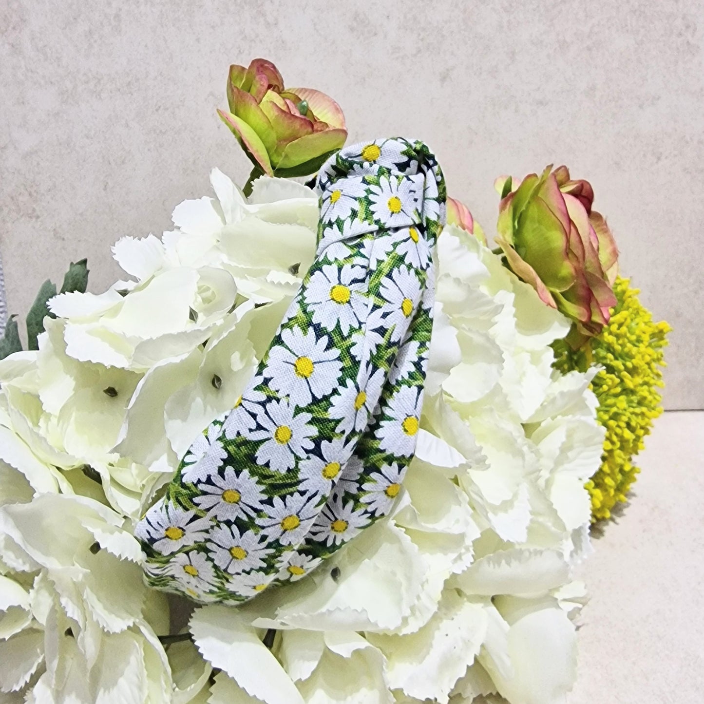Hairband Ditsy Daisy Cotton Fabric Bespoke Top Knot Headband