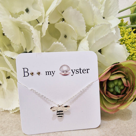 Bumble Bee Charm Necklace Silver Colour