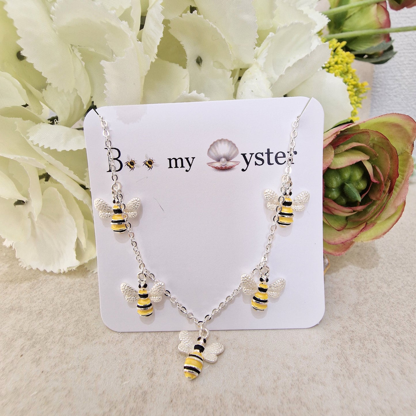 Bumble Bee Chain Charm Bracelet Silver Colour